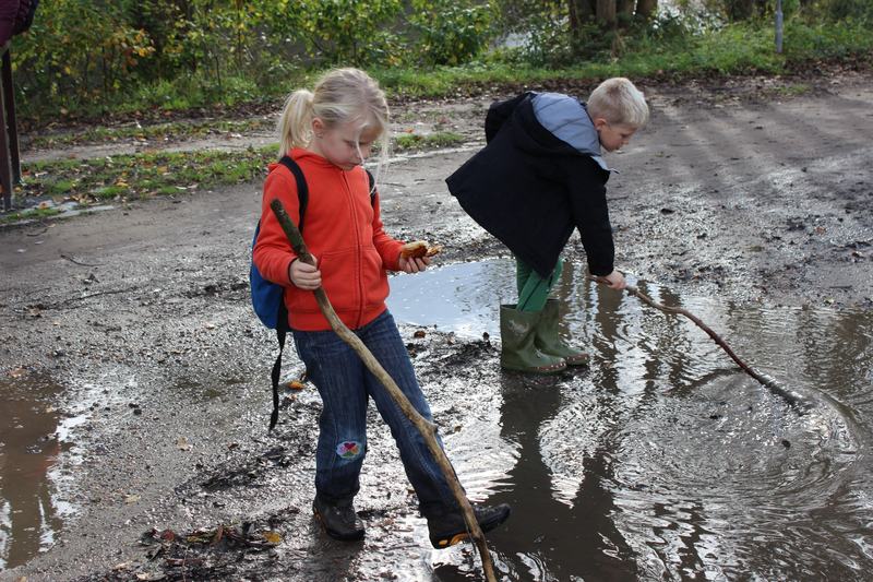 In plassen stappen