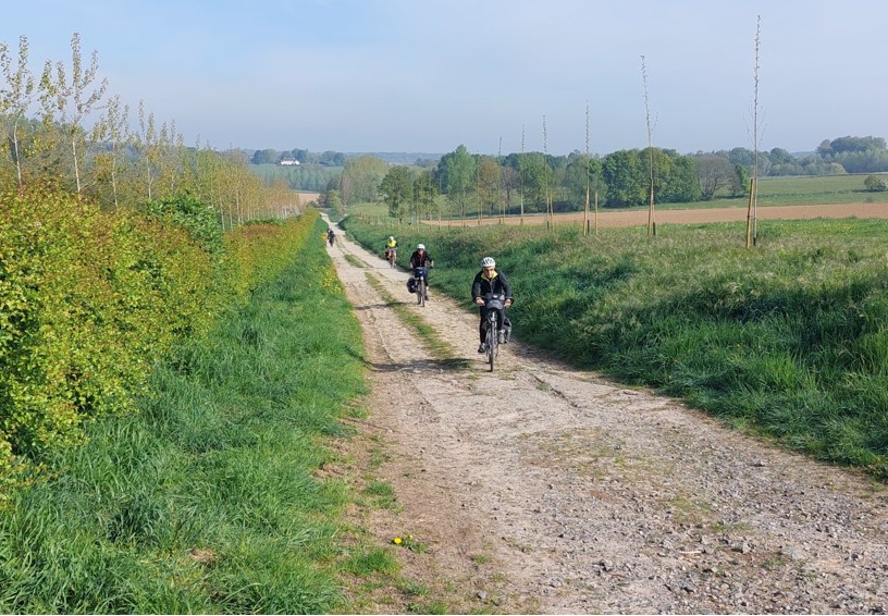 fietsend onderweg