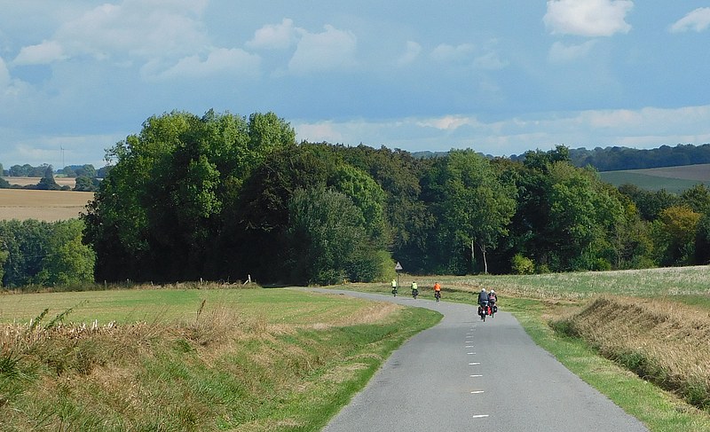 fietsend onderweg